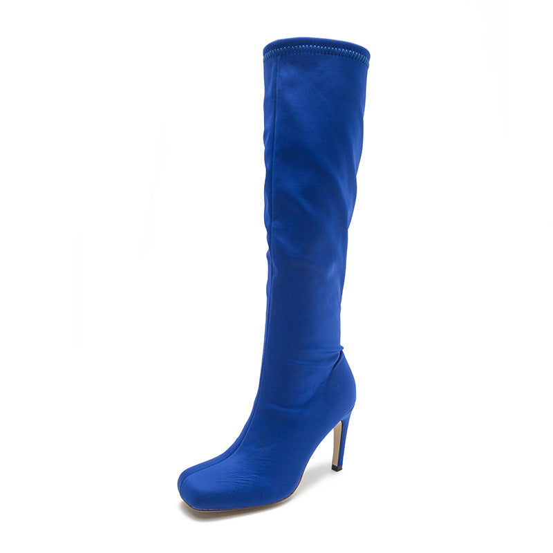 Oversized Widened Knee Length Boots High Rise Flat Bottomed New Type Of Thin Heel High Root Cavalry Boots eprolo