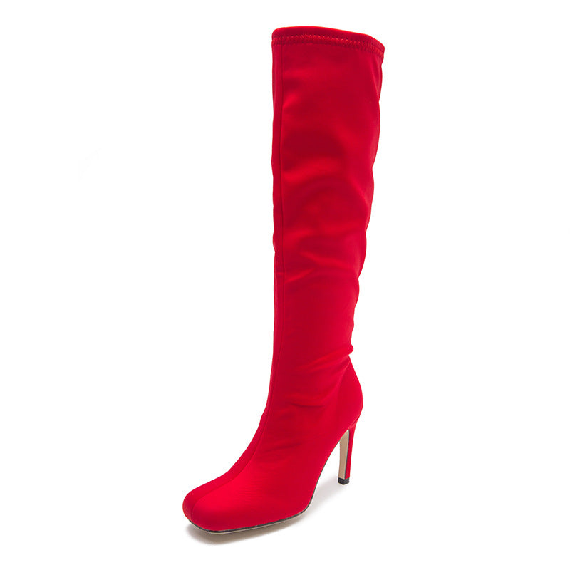Oversized Widened Knee Length Boots High Rise Flat Bottomed New Type Of Thin Heel High Root Cavalry Boots eprolo