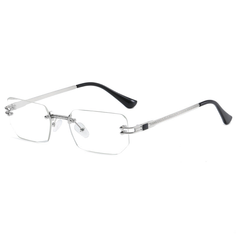 Polygon Cut Edge Rimless Sunglasses Women's Fashion Glasses Instagram Style Street Sunglasses eprolo