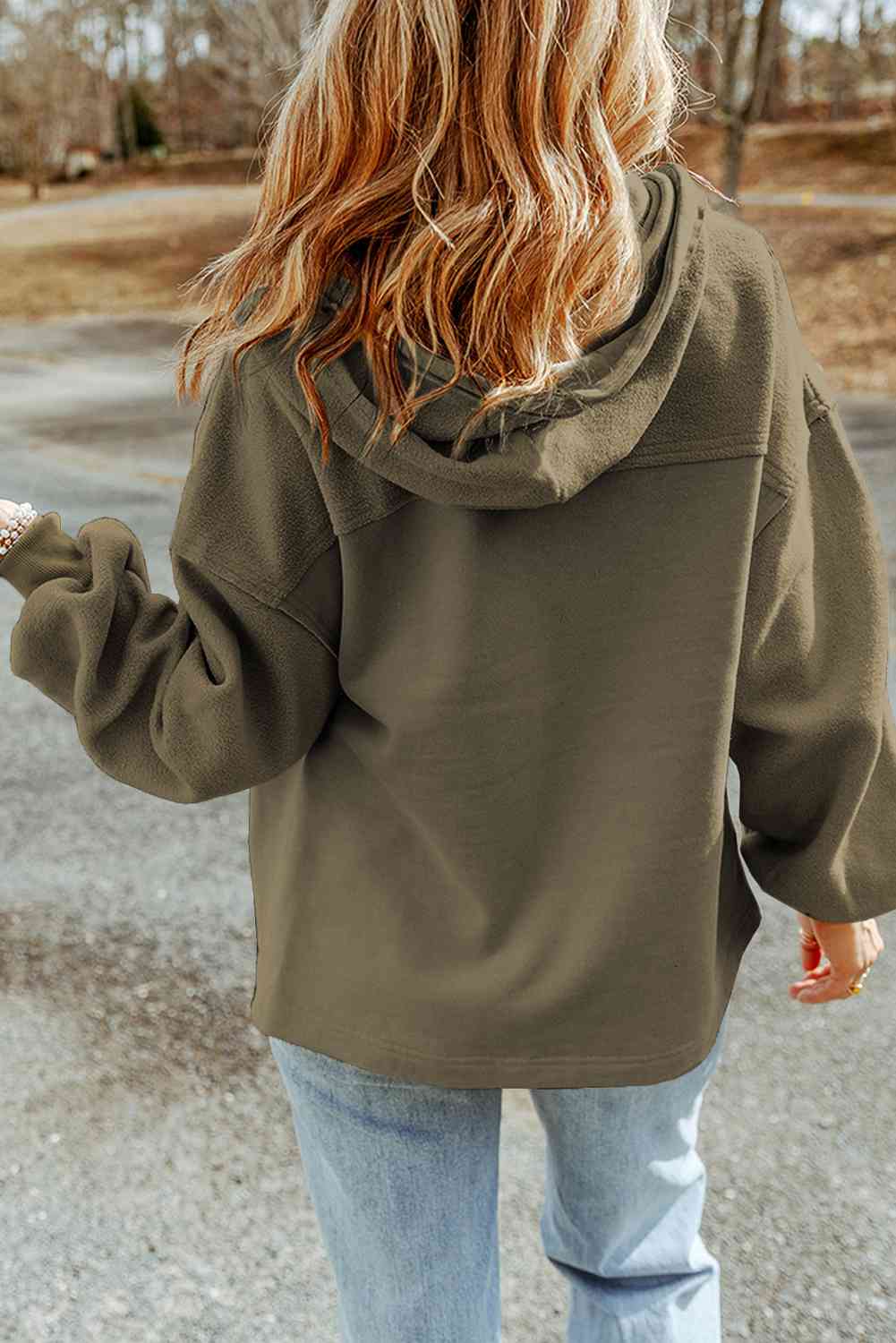 Zip-Up Drawstring Hooded Jacket - House of Cardwell