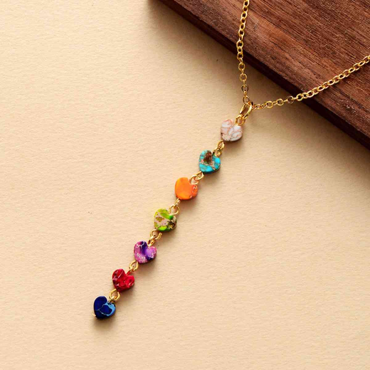 Heart Shape Natural Stone Necklace Trendsi
