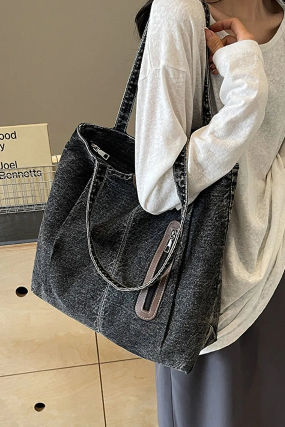 H.O.C. Medium-Size Denim Tote Bag eprolo