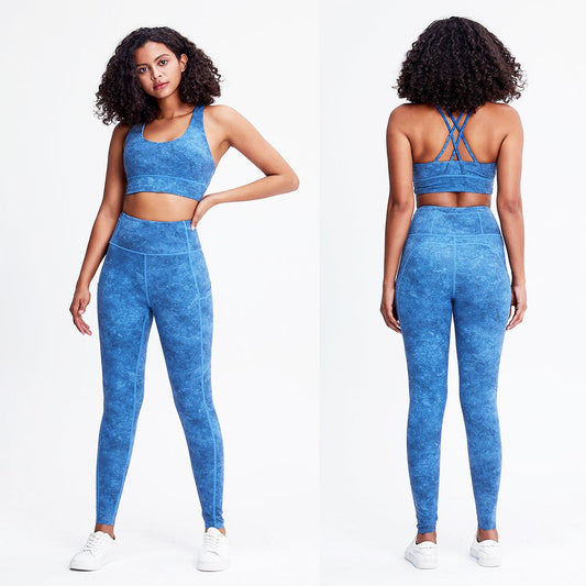 5 Different Colors Yoga Set Women Bandage Tie Dye Yoga Sport Bra Fitness Suits eprolo