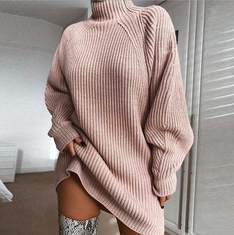 HOC Autumn and Winter Casual Loose Knitted Sweater Dress eprolo