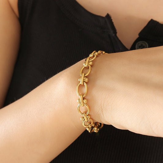 Thick chain interlocking couple girl gift bracelet jewelry accessories - House of Cardwell