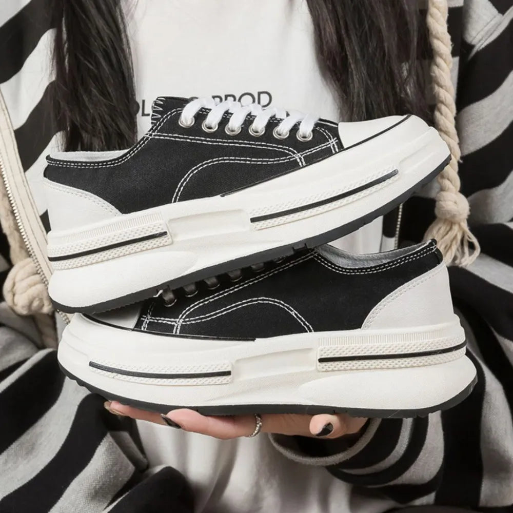 Streetwise Tied Round Toe Platform Sneakers eprolo