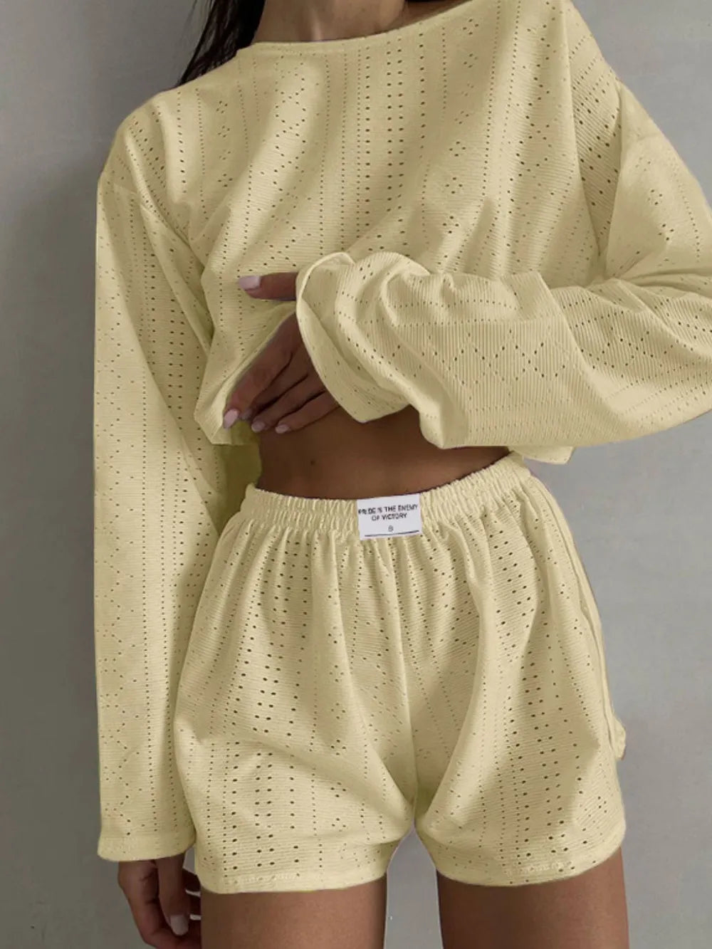 Endless Summer Fashionable Loose Fitting Pullover Top and Shorts set eprolo