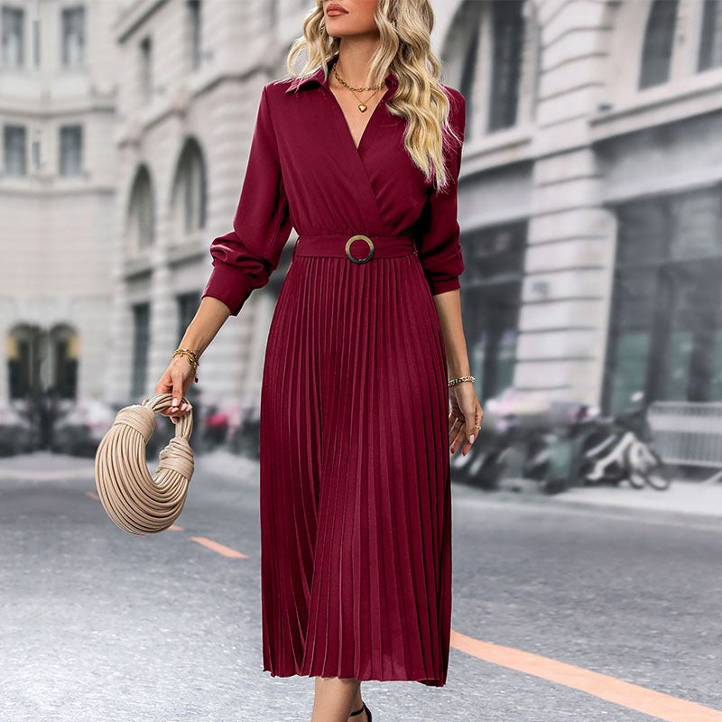 Wholesale popular spring and autumn European and American women's high-end solid color dresses eprolo