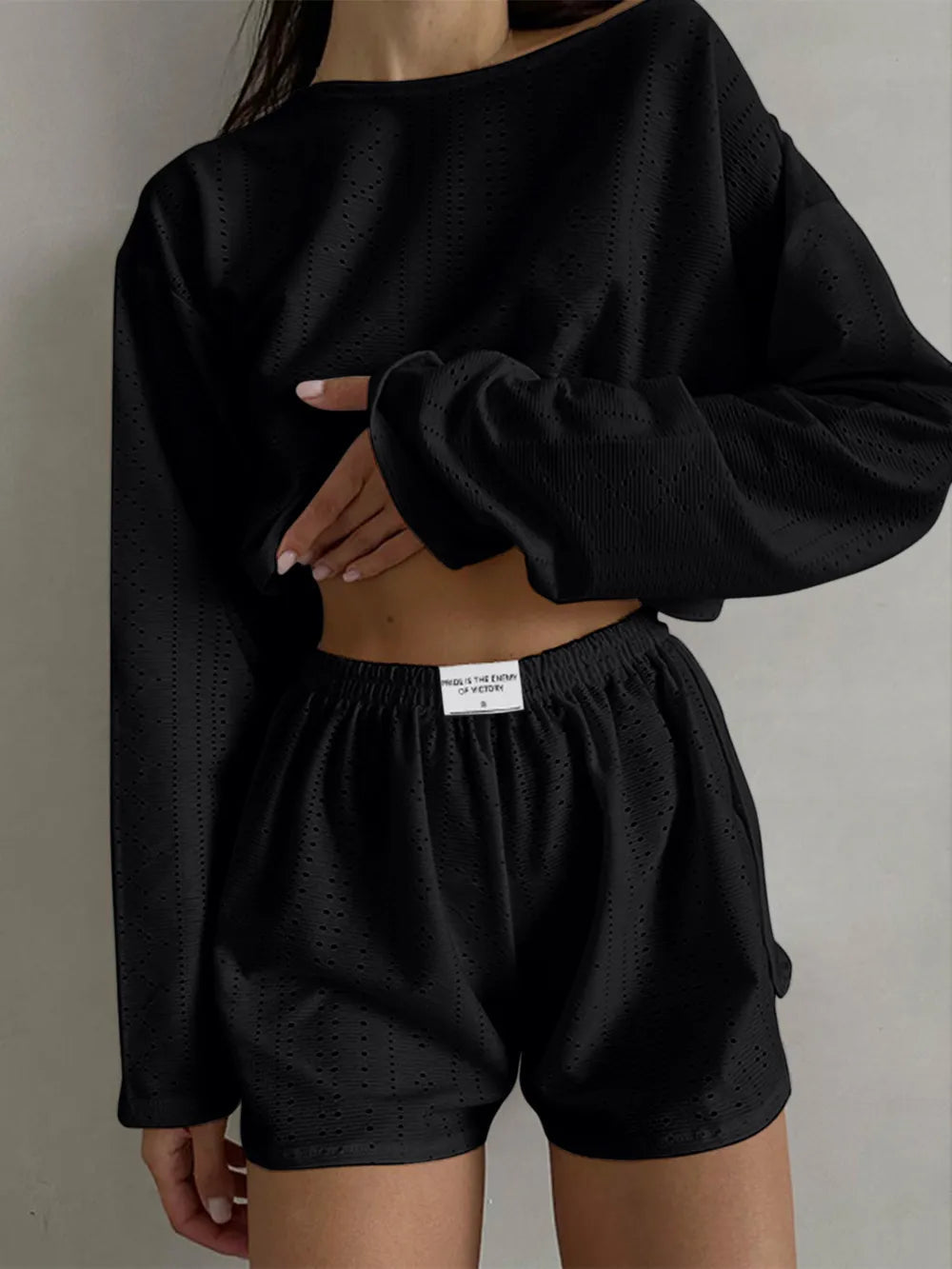 Endless Summer Fashionable Loose Fitting Pullover Top and Shorts set eprolo