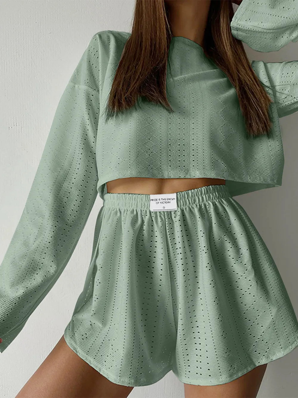 Endless Summer Fashionable Loose Fitting Pullover Top and Shorts set eprolo