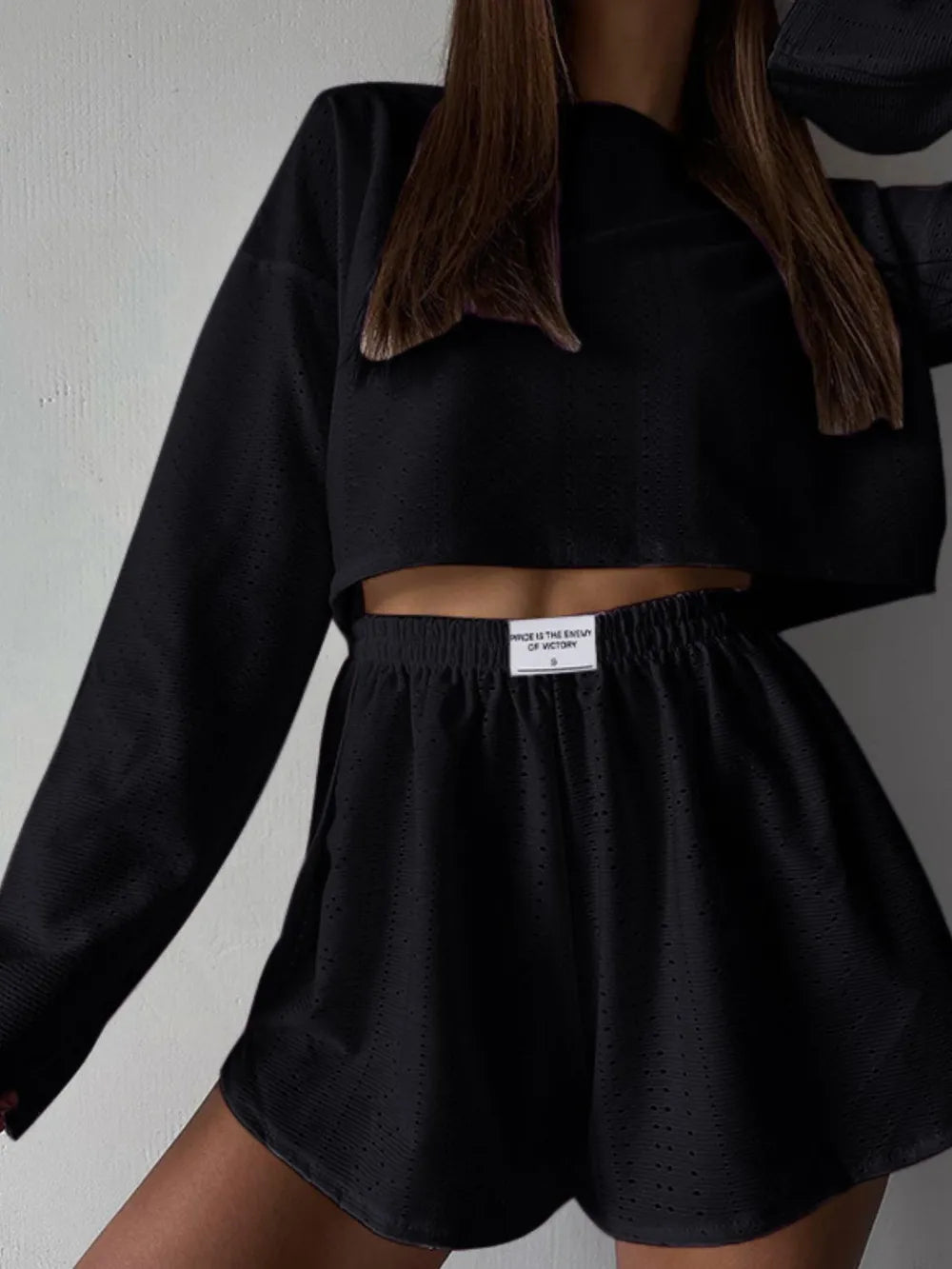 Endless Summer Fashionable Loose Fitting Pullover Top and Shorts set eprolo