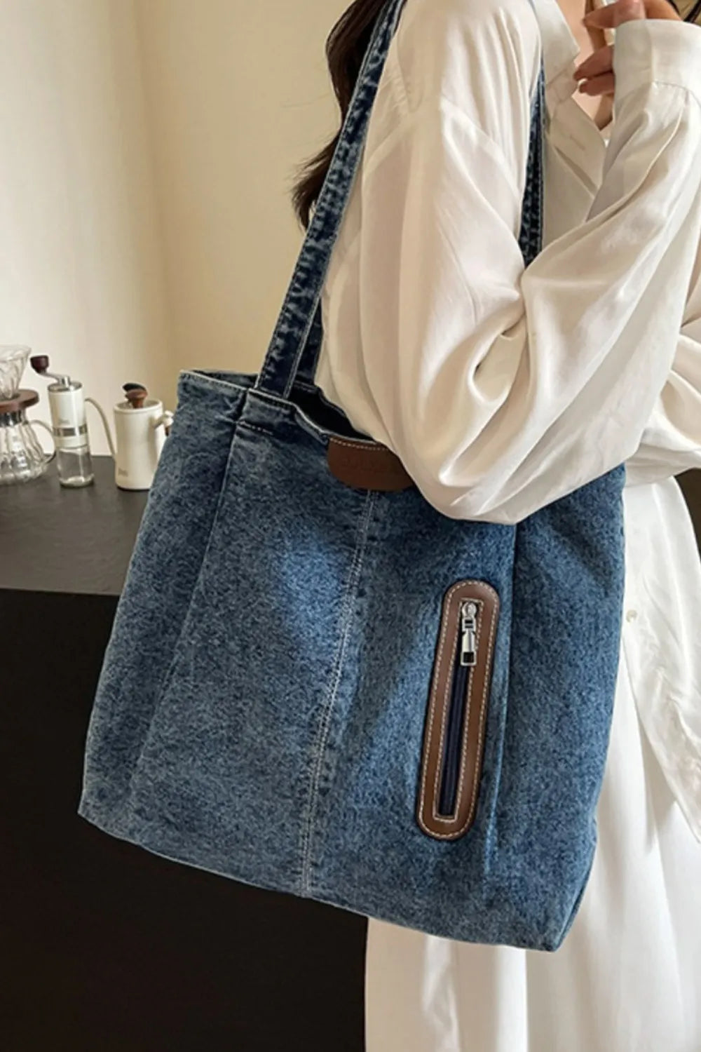 H.O.C. Medium-Size Denim Tote Bag eprolo
