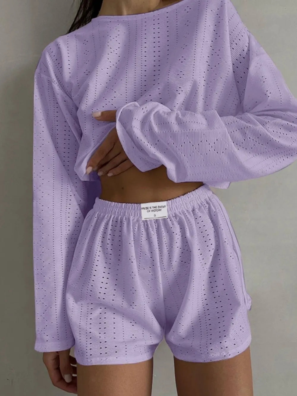 Endless Summer Fashionable Loose Fitting Pullover Top and Shorts set eprolo