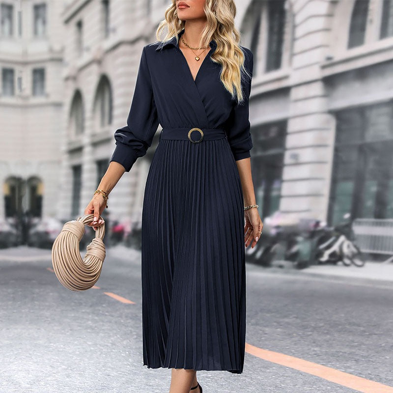 Wholesale popular spring and autumn European and American women's high-end solid color dresses eprolo