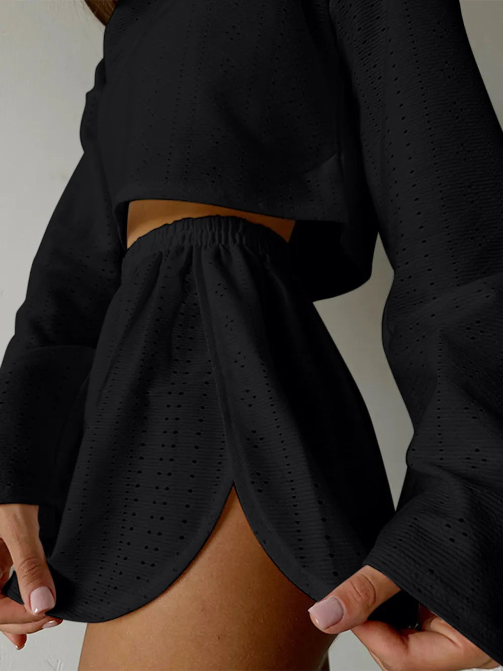 Endless Summer Fashionable Loose Fitting Pullover Top and Shorts set eprolo