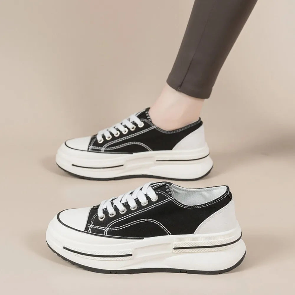 Streetwise Tied Round Toe Platform Sneakers eprolo