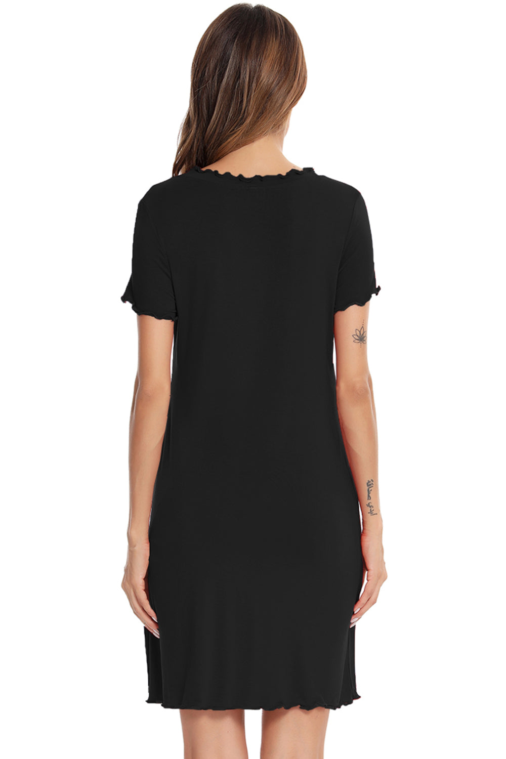 Round Neck Short Sleeve Lounge Dress - House of Cardwell