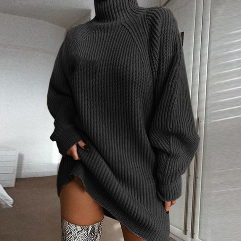 HOC Autumn and Winter Casual Loose Knitted Sweater Dress eprolo