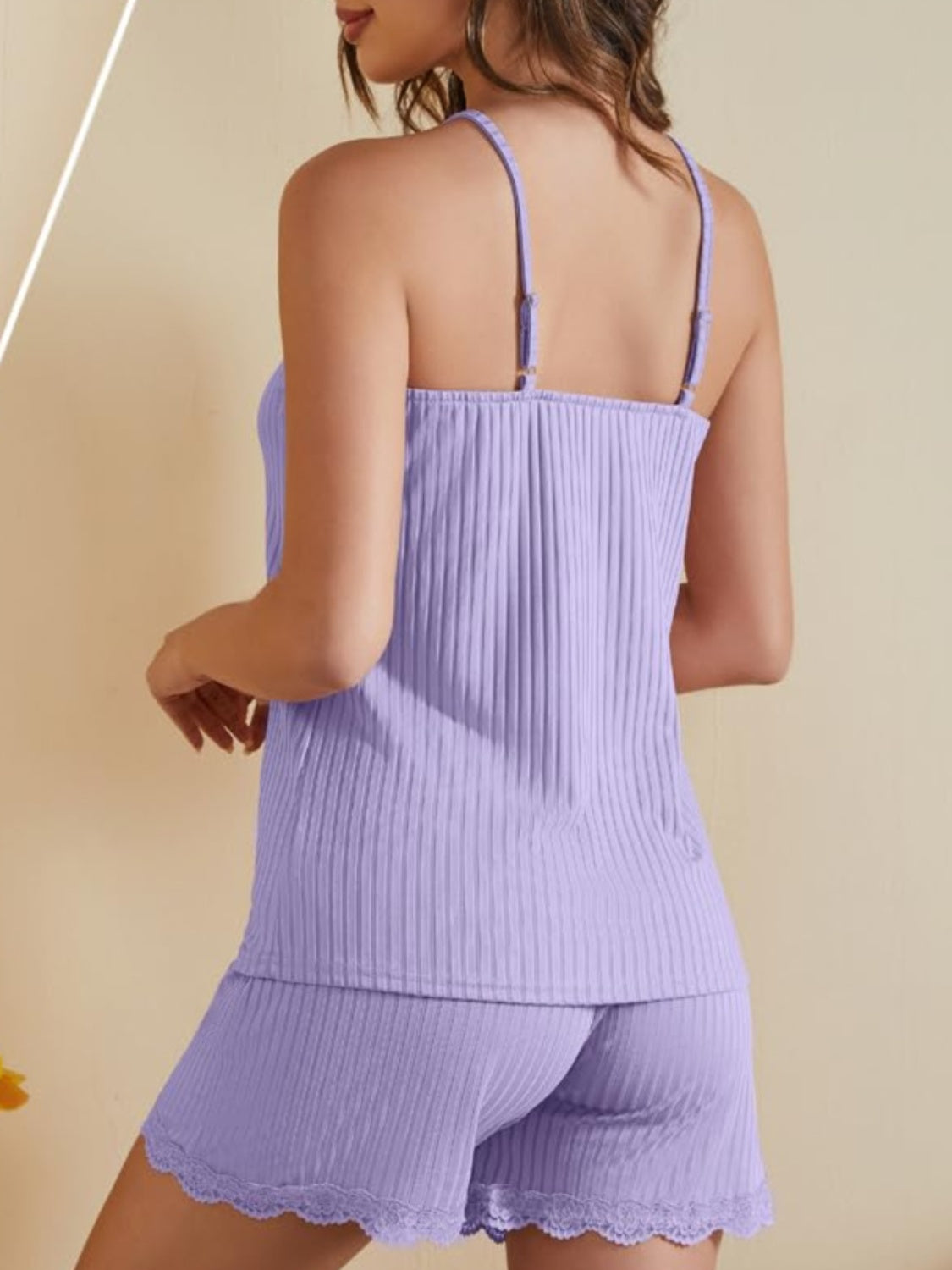 Ribbed Scoop Neck Top and Shorts Lounge Set - House of Cardwell