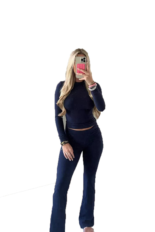 Women high end fashion Hong Kong style retro chic two piece solid color suit - House of Cardwell
