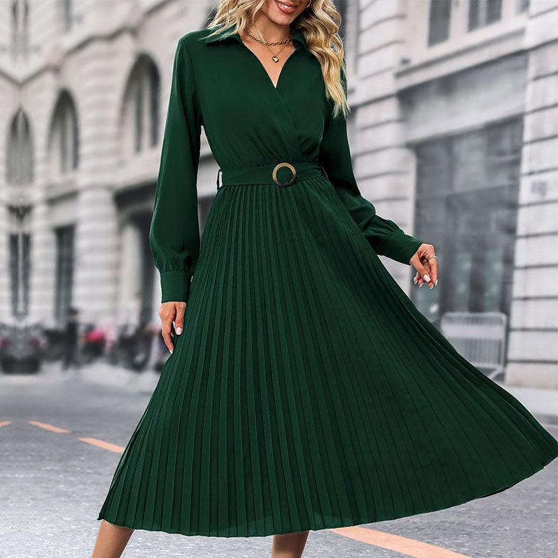 Wholesale popular spring and autumn European and American women's high-end solid color dresses eprolo