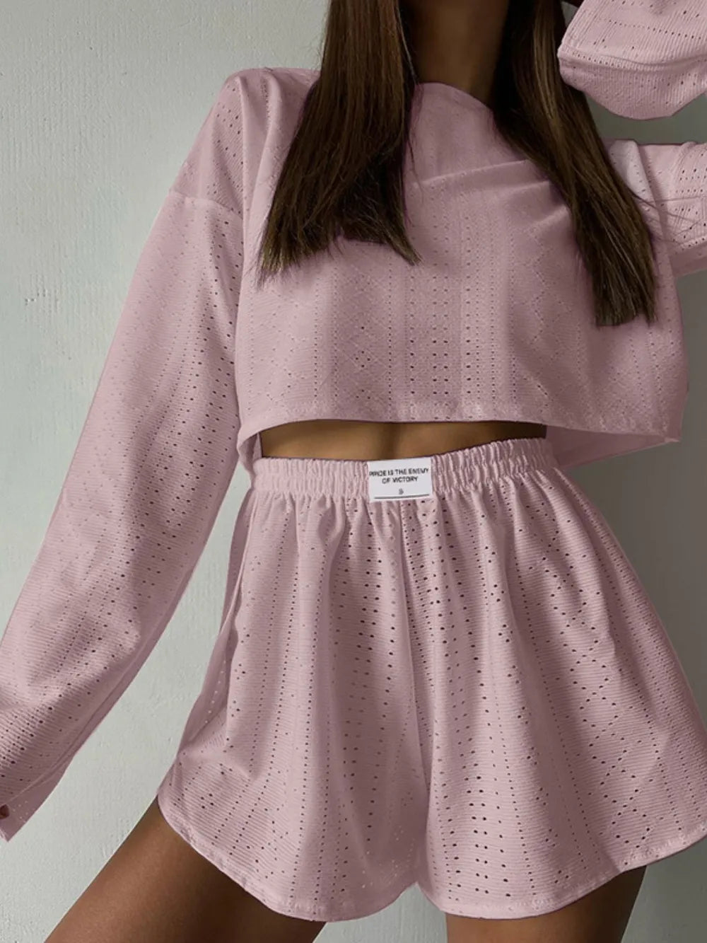 Endless Summer Fashionable Loose Fitting Pullover Top and Shorts set eprolo