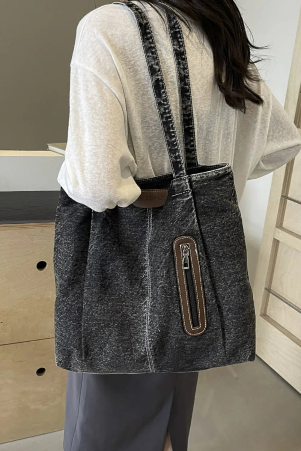 H.O.C. Medium-Size Denim Tote Bag eprolo