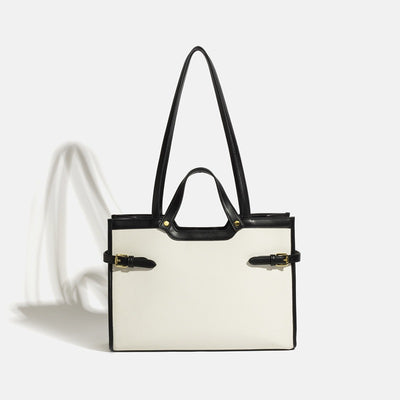 Canvas tote bag, high-end niche design, single shoulder commuter handbag, simple and large capacity - House of Cardwell