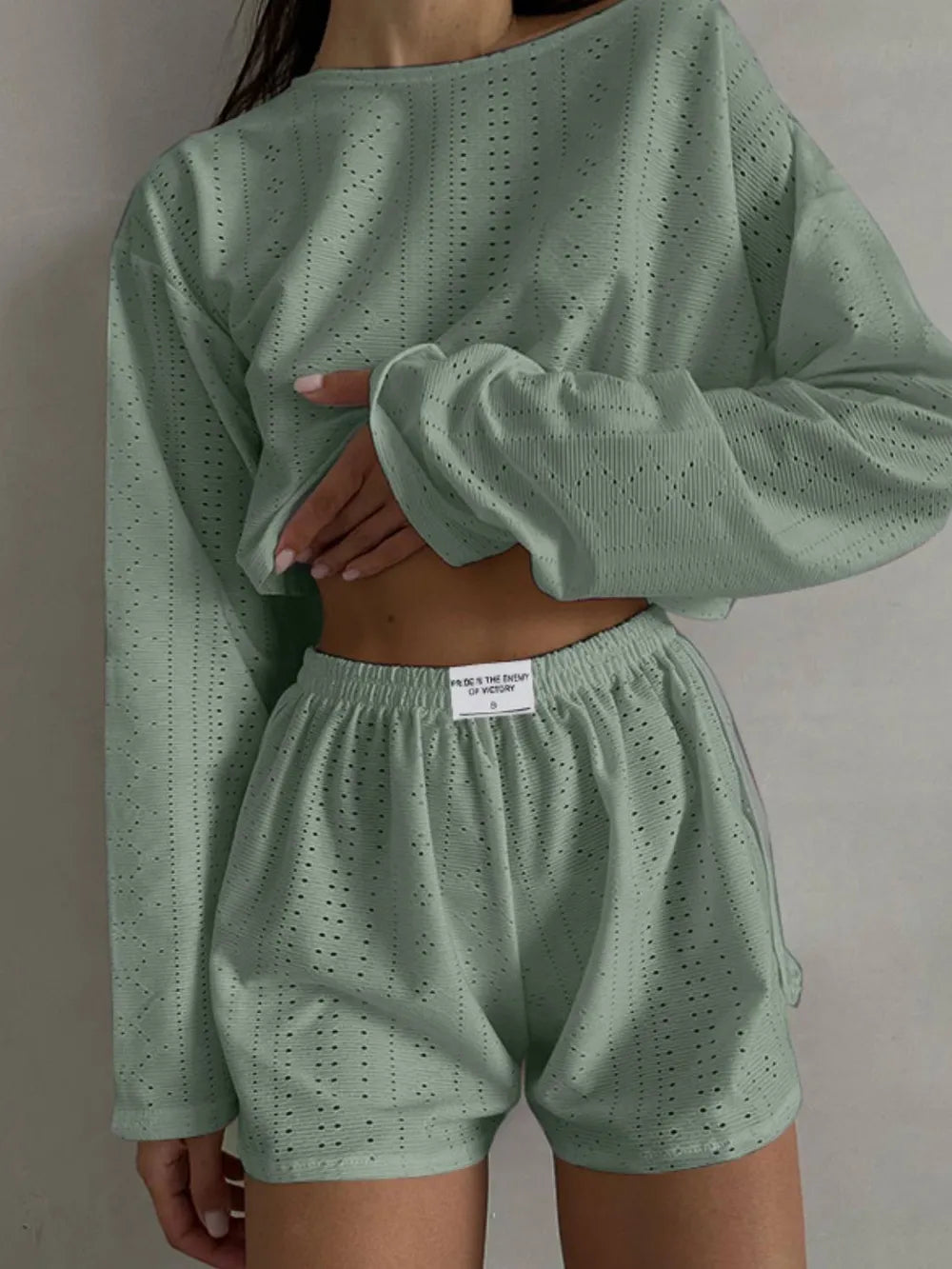 Endless Summer Fashionable Loose Fitting Pullover Top and Shorts set eprolo