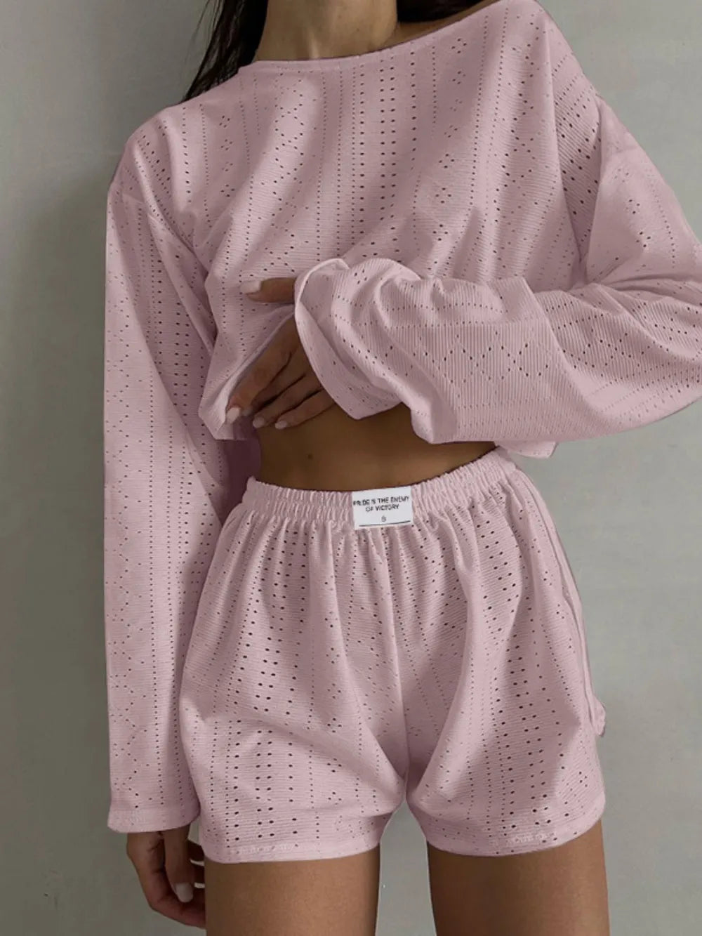 Endless Summer Fashionable Loose Fitting Pullover Top and Shorts set eprolo