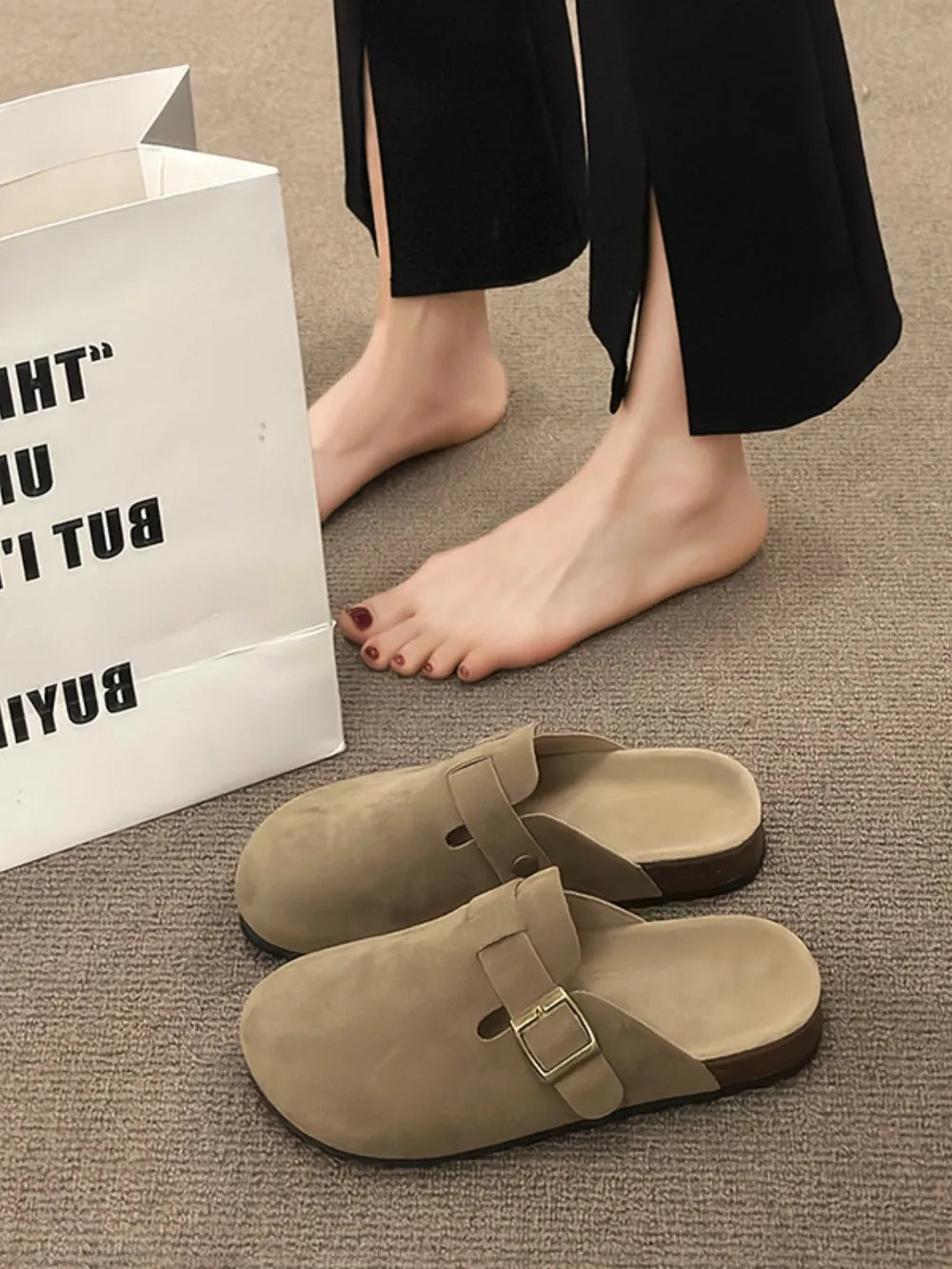 Round Toe Buckle Slip-Ons eprolo