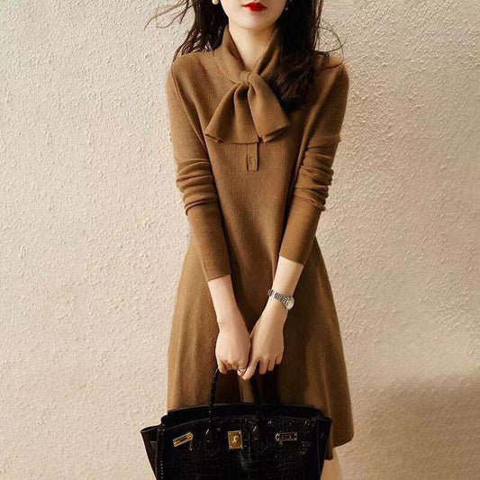 Brand Ladies Spring and Autumn Vintage Dress Pure Colour Skirt and Knitted Skirt Office Ladies Dress Ultra Soft and Elegant eprolo