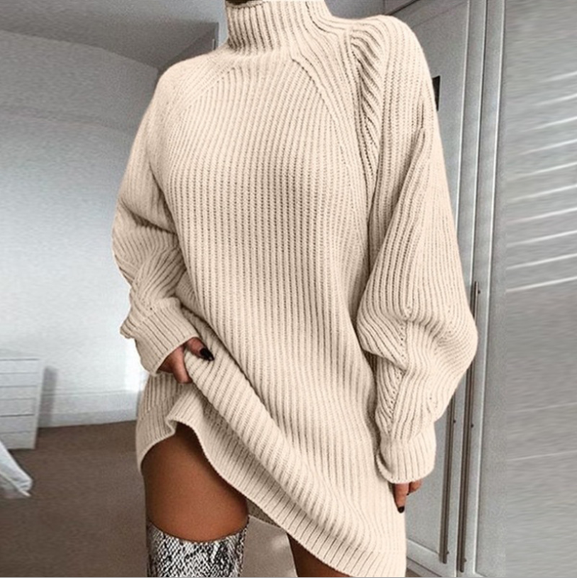 HOC Autumn and Winter Casual Loose Knitted Sweater Dress eprolo