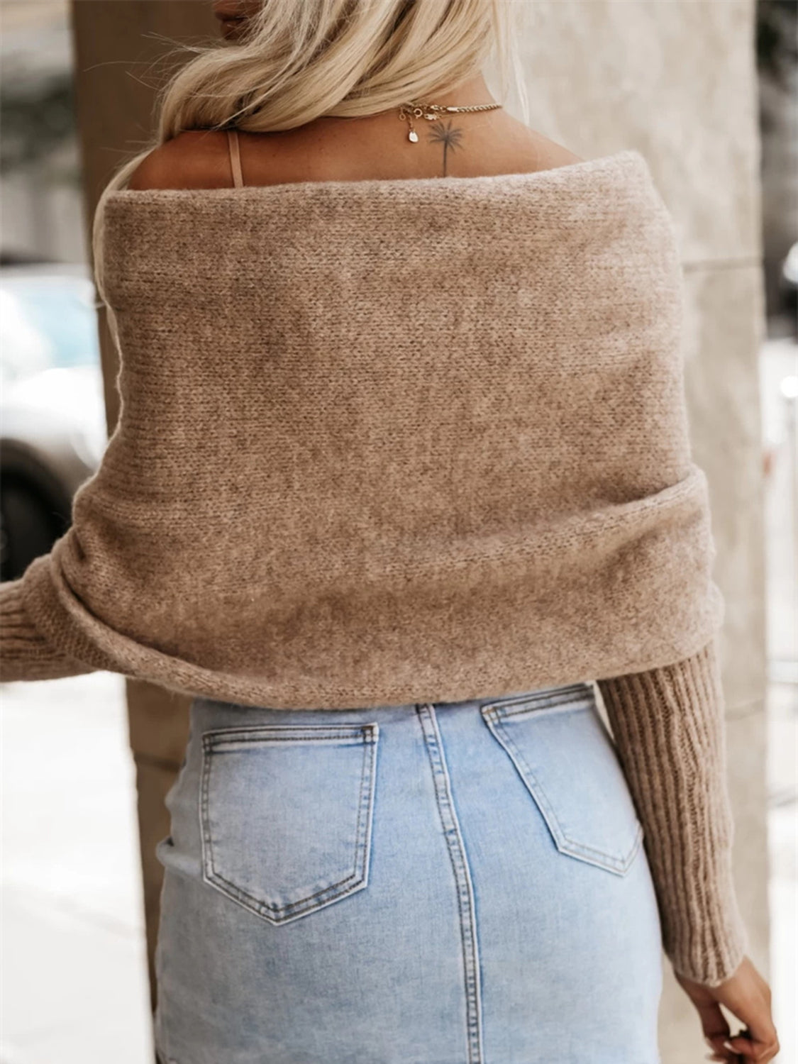 Long Sleeve Cropped Knit Top Trendsi