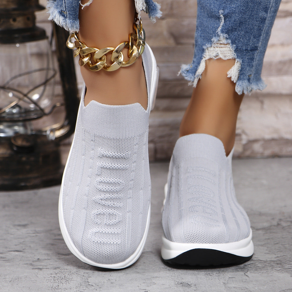 Round Toe Knit Detail Slip On - House of Cardwell