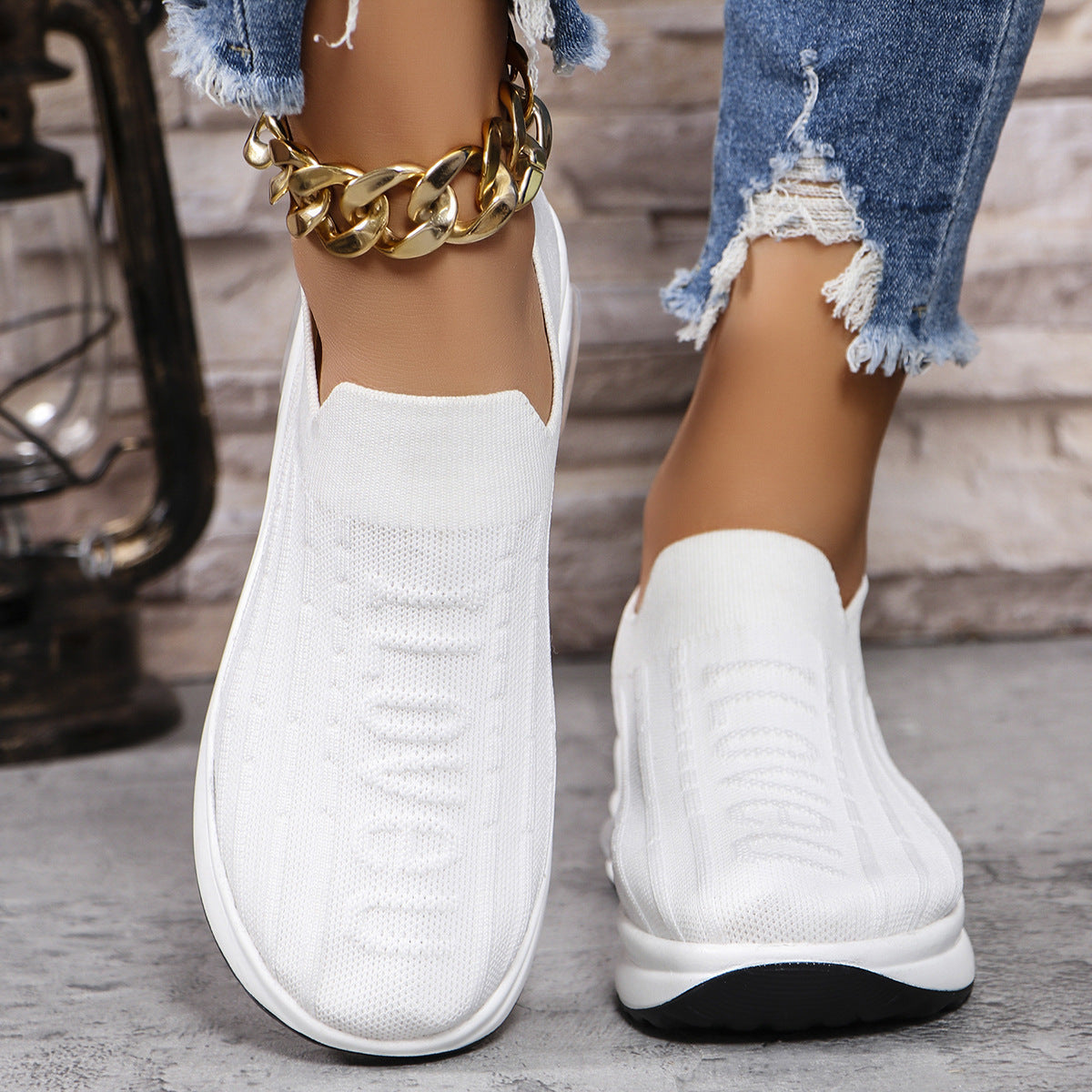 Round Toe Knit Detail Slip On - House of Cardwell