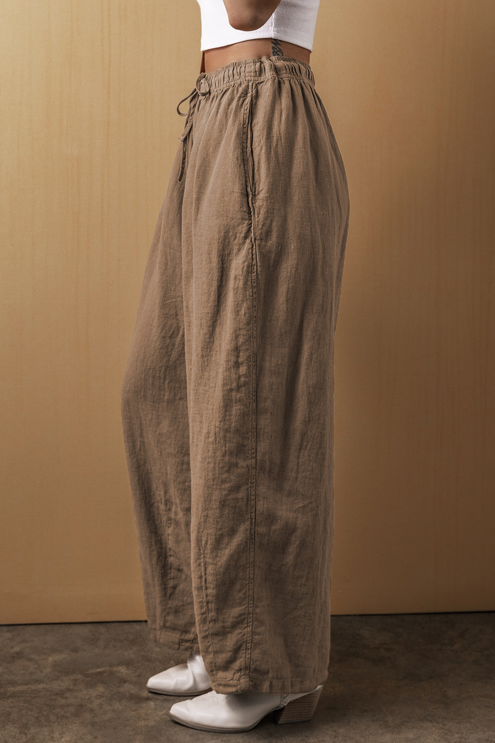 Drawstring Wide Leg Pants Trendsi