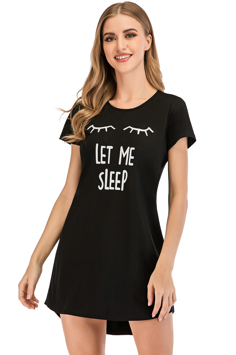 Graphic Round Neck Short Sleeve Lounge Dress - House of Cardwell