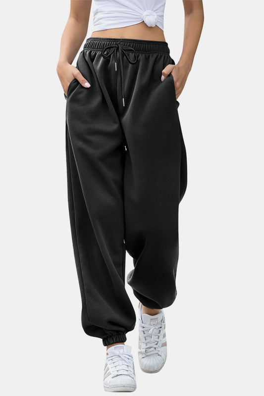 Elastic Waist Joggers with Pockets Trendsi