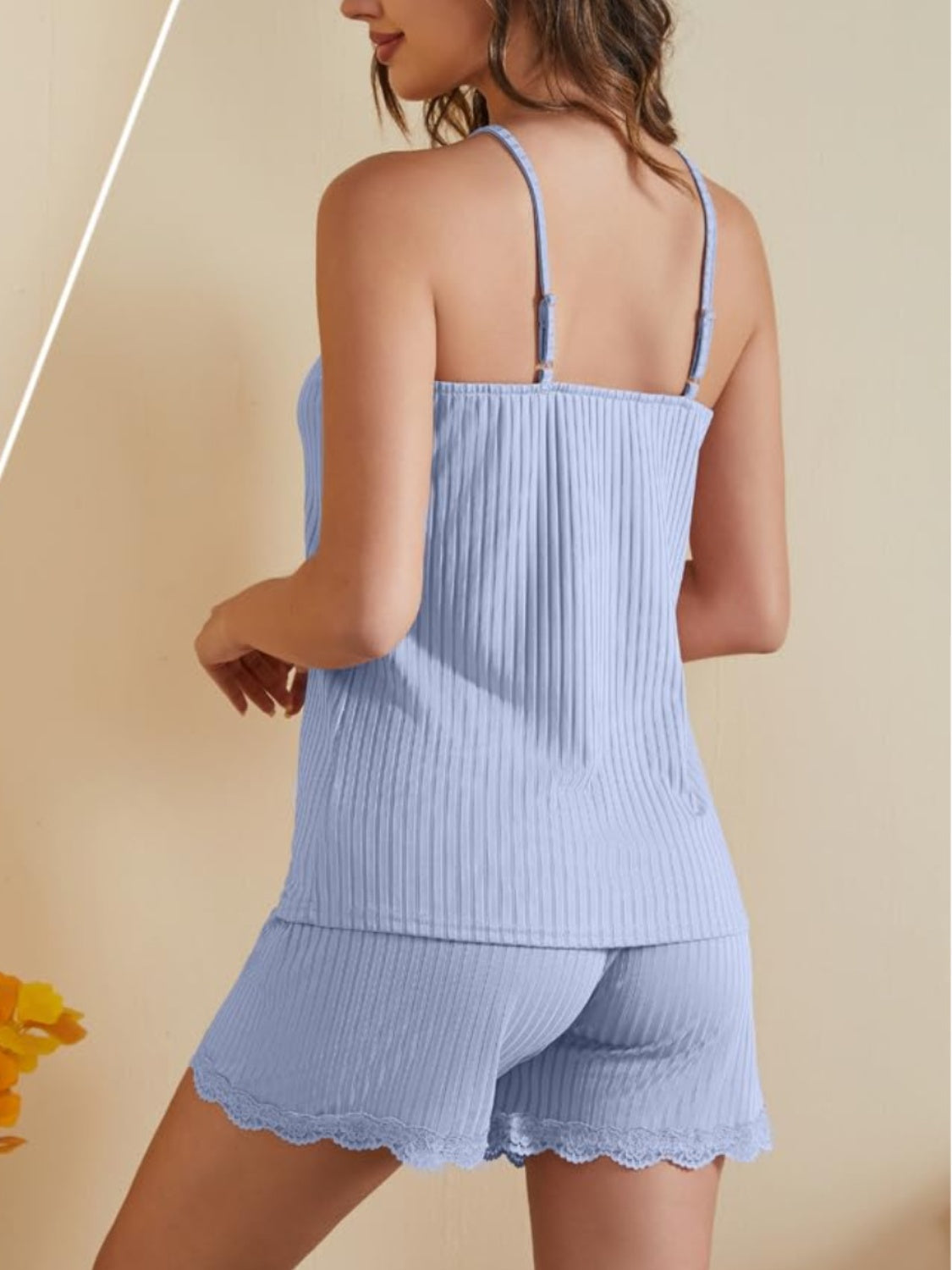 Ribbed Scoop Neck Top and Shorts Lounge Set - House of Cardwell