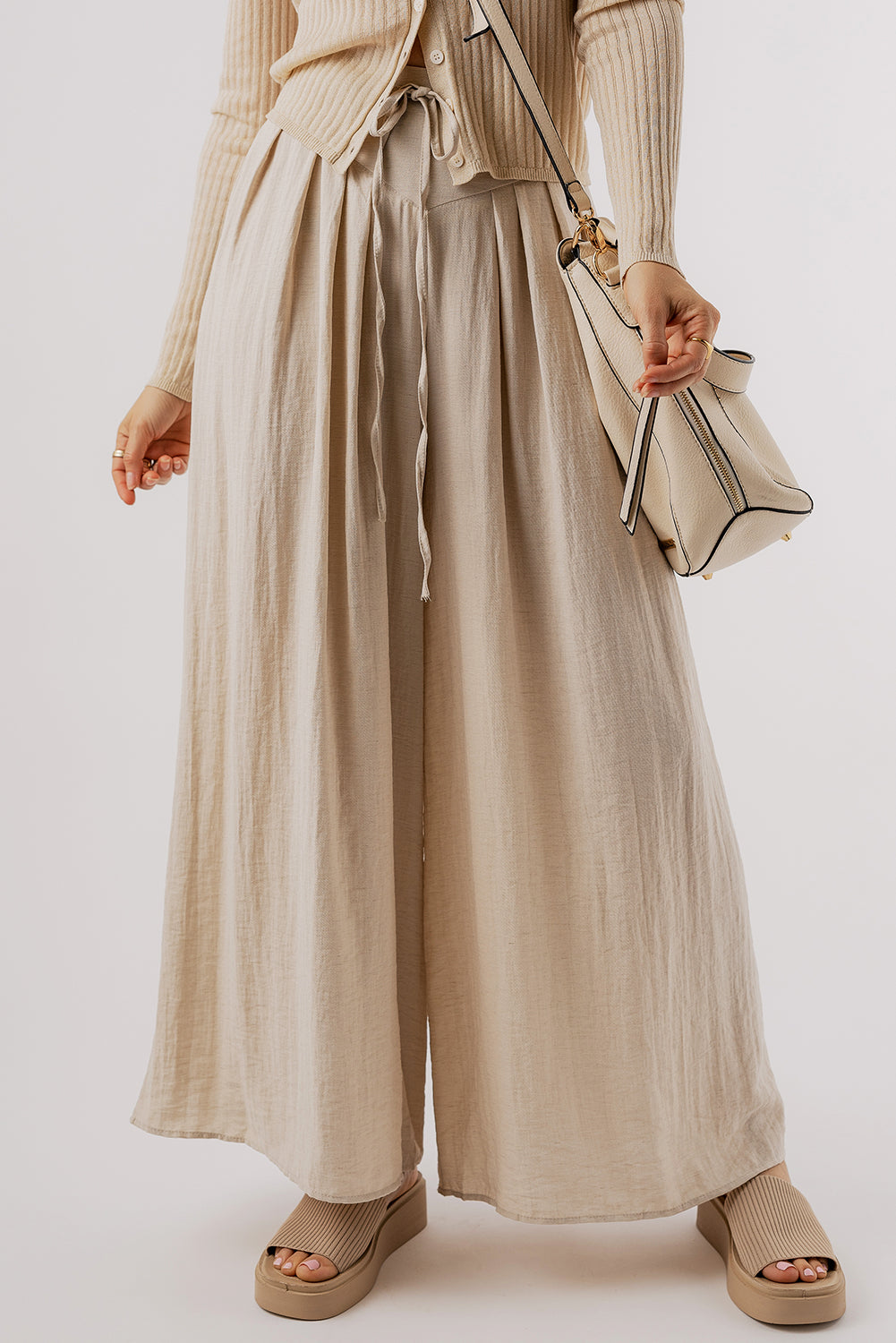 Tied Wide Leg Pants Trendsi