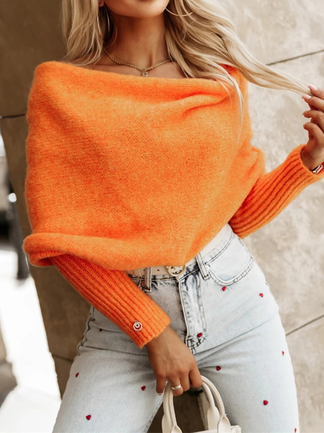 Long Sleeve Cropped Knit Top Trendsi