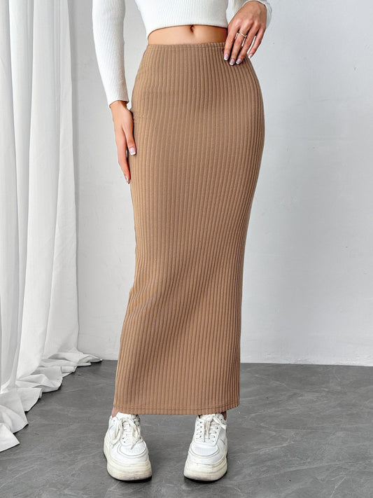 Maxi Knit Wrap Skirt Trendsi