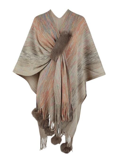 Heathered Fringe Hem Poncho - House of Cardwell