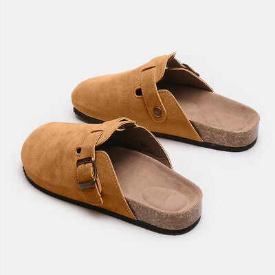 Suede Closed Toe Buckle Slide - House of Cardwell