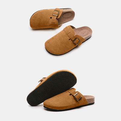 Suede Closed Toe Buckle Slide - House of Cardwell