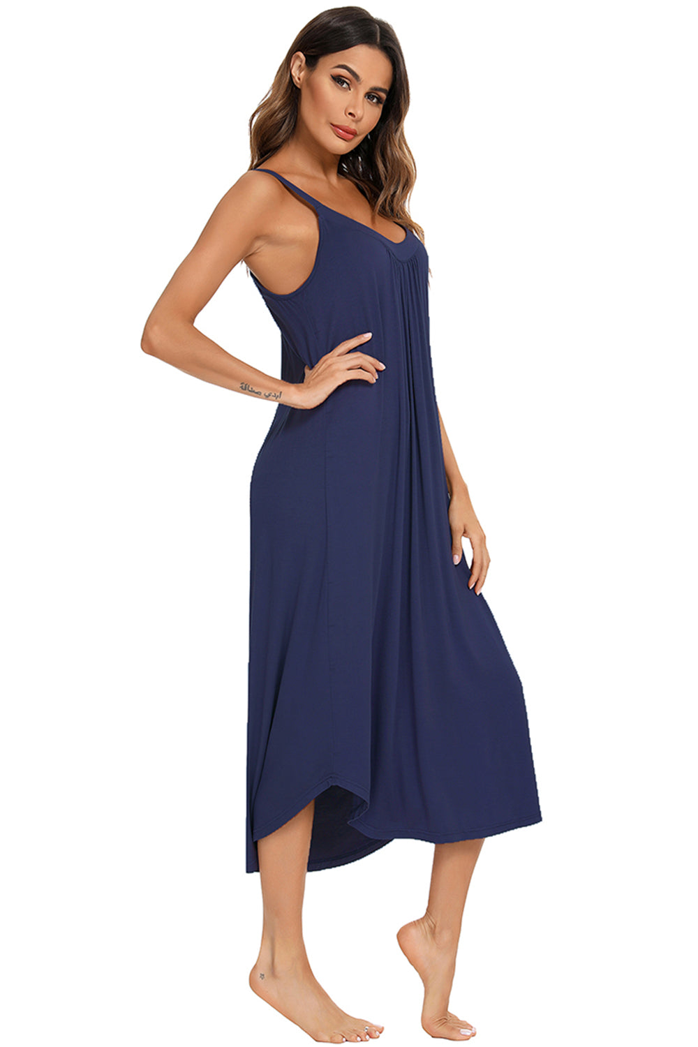 V-Neck Midi Lounge Dress - House of Cardwell