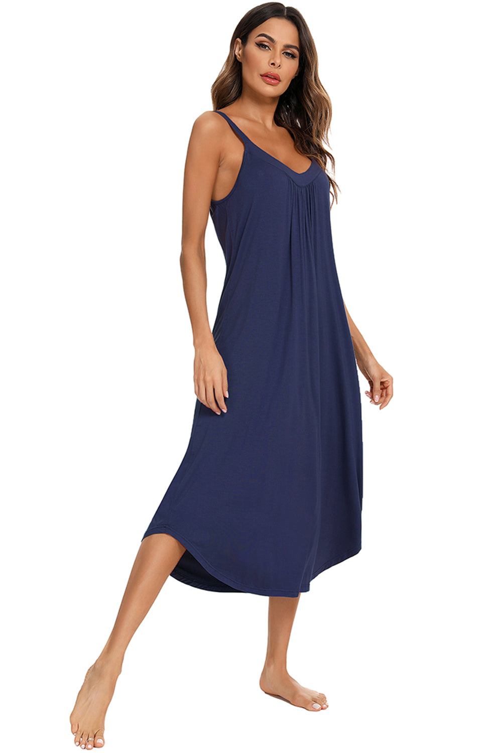 V-Neck Midi Lounge Dress - House of Cardwell