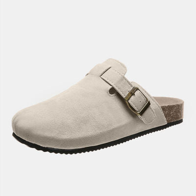 Suede Closed Toe Buckle Slide - House of Cardwell