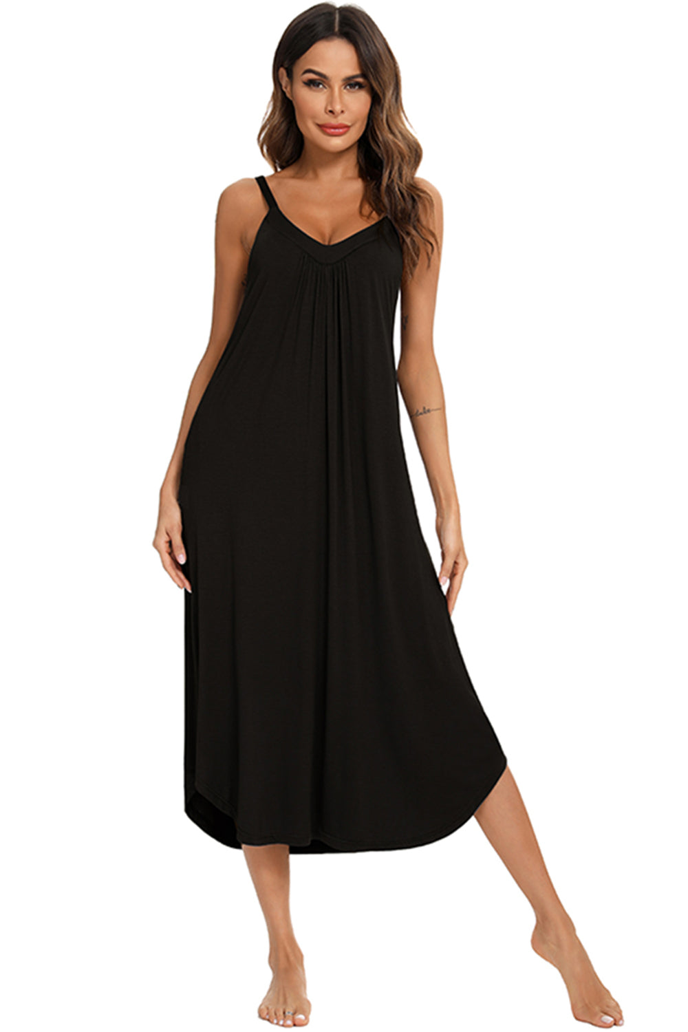 V-Neck Midi Lounge Dress - House of Cardwell